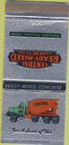 Matchbook Cover - Central Ready Mix Concrete Milwaukee WI 30 Strike