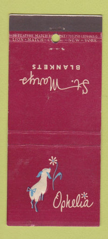 Matchbook Cover - St Marys Blankets Ophelia 21 Strike Feature