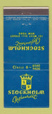 Matchbook Cover - Stockholm Restaurant New York City 21 Strike Feature