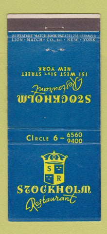 Matchbook Cover - Stockholm Restaurant New York City 21 Strike Feature