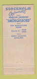 Matchbook Cover - Stockholm Restaurant New York City 21 Strike Feature