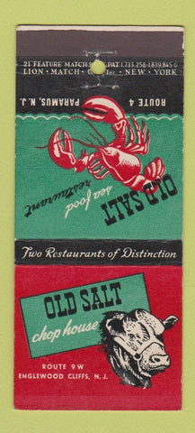 Matchbook Cover - Old Salt Chop House Paramus NJ 21 Strike Feature