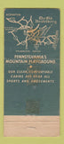 Matchbook Cover - The Old Heidelberg Swiftwater PA WORN 21 Strike Feature