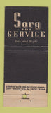 Matchbook Cover - Sorg Printing Company New York City 21 Strike Feature