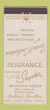 Matchbook Cover - Snyder Insurance Carlsbad NM 21 Strike Feature