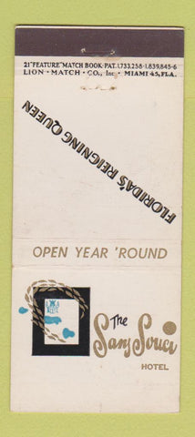 Matchbook Cover - Sans Souci Hotel Miami Beach FL 21 Strike Feature