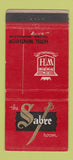 Matchbook Cover - Hotel Winthrop Tacoma WA Sabre Room WEAR 21 Strike Feature