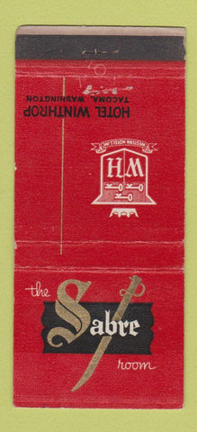 Matchbook Cover - Hotel Winthrop Tacoma WA Sabre Room WEAR 21 Strike Feature