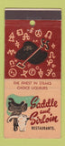 Matchbook Cover - Saddle & Sirloin Palm Springs CA WEAR 21 Strike Feature