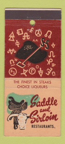 Matchbook Cover - Saddle & Sirloin Palm Springs CA WEAR 21 Strike Feature