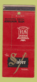 Matchbook Cover - Hotel Winthrop Tacoma WA Sabre Room WEAR 21 Strike Feature