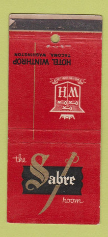 Matchbook Cover - Hotel Winthrop Tacoma WA Sabre Room WEAR 21 Strike Feature