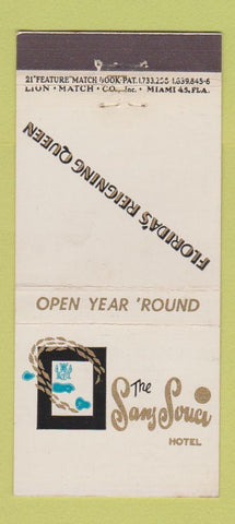 Matchbook Cover - Sans Souci Hotel Miami Beach FL 21 Strike Feature