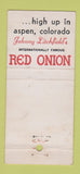 Matchbook Cover - Red Onion Aspen Colorado 21 Strike Feature
