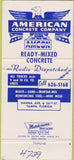 Matchbook Cover - American Concrete CO Tampa FL BLANK 30 Strike