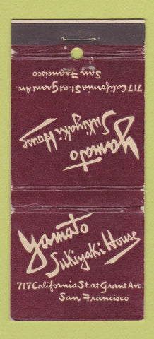 Matchbook Cover - Yamato Sukiyaki House San Francisco CA 21 Strike Feature