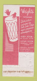 Matchbook Cover - Wrights Restaurant Salt Lake City UT 21 Strike Feature