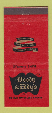 Matchbook Cover - Woody & Eddy's Pasadena CA 21 Strike Feature