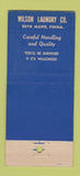 Matchbook Cover - Wilson Laundry Bryn Mawr PA 21 Strike Feature