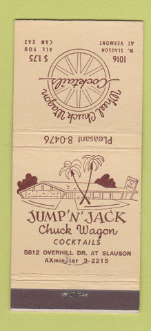 Matchbook Cover - Wheel Chuck Wagon Los Angeles CA 21 Strike Feature