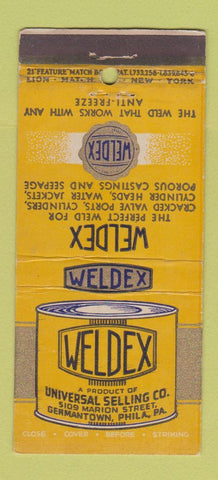 Matchbook Cover - Weldex Germantown Philadelphia PA welding 21 Strike Feature