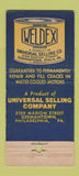 Matchbook Cover - Weldex Germantown Philadelphia PA welding 21 Strike Feature