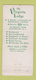 Matchbook Cover - Virginia Lodge Alexandria VA 21 Strike Feature