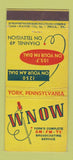 Matchbook Cover - WNOW Radio York PA 1250 21 Strike Feature