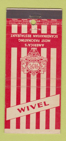 Matchbook Cover - Wivel Scandinavian Restaurant New York City 21 Strike Feature