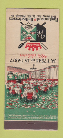 Matchbook Cover - Weinstein's Restaurant Pittsburgh PA 21 Strike Feature