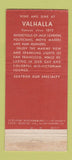 Matchbook Cover - Valhalla Inn Sausalito CA 21 Strike Feature