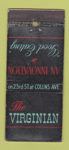 Matchbook Cover - Virginian Restaurant Miami? WEAR 21 Strike Feature