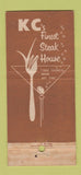 Matchbook Cover - The Villa Restaurant Kansas City MO 21 Strike Feature