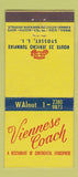 Matchbook Cover - Viennese Coach Syosset LI NY 21 Strike Feature