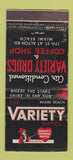 Matchbook Cover - Variety HOTel Miami Beach FL WORN 21 Strike Feature
