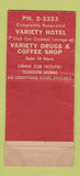 Matchbook Cover - Variety HOTel Miami Beach FL WORN 21 Strike Feature