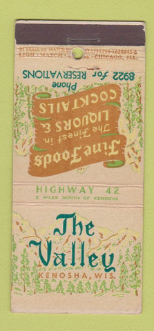 Matchbook Cover - The Valley Kenosha WI 21 Strike Feature