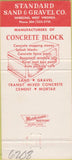 Matchbook Cover - Standard Sand Gravel concrete Wheeling WV 30 Strike