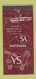 Matchbook Cover - VS Fasteners Voi Shan Culver City CA WEAR 21 Strike Feature