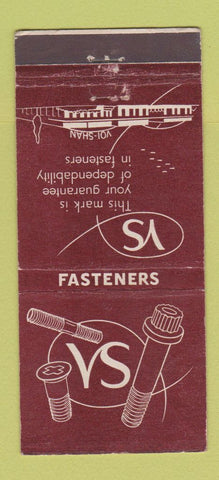 Matchbook Cover - VS Fasteners Voi Shan Culver City CA WEAR 21 Strike Feature