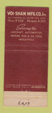 Matchbook Cover - VS Fasteners Voi Shan Culver City CA WEAR 21 Strike Feature