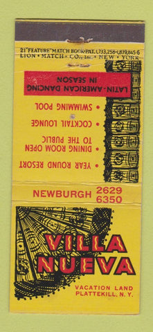 Matchbook Cover - Villa Nueva Plattekill NY 21 Strike Feature