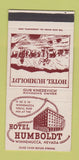 Matchbook Cover - Hotel Humboldt Winnemucca NV 30 Strike SAMPLE