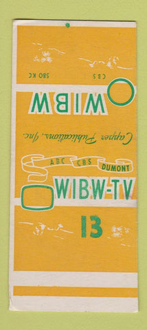 Matchbook Cover - WIBW Radio CBS Dumont KS? WEAR MISCUT 30 Strike SAMPLE