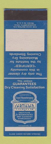 Matchbook Cover - Certified Dry Cleaning Plant SAMPLE