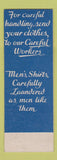 Matchbook Cover - Certified Dry Cleaning Plant SAMPLE