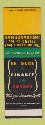 Matchbook Cover - Insurance Stock Cut SAMPLE