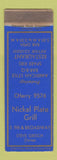 Matchbook Cover - Nickel Plate Grill WORN SAMPLE