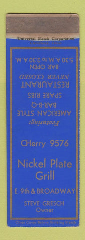 Matchbook Cover - Nickel Plate Grill WORN SAMPLE