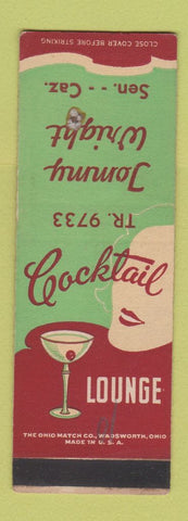 Matchbook Cover - Tommy Wright Lounge Sen Caz? Girlie WEAR SAMPLE